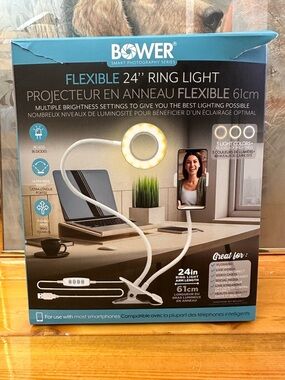 Bower Flexible 24" Ring Light with Phone Holder